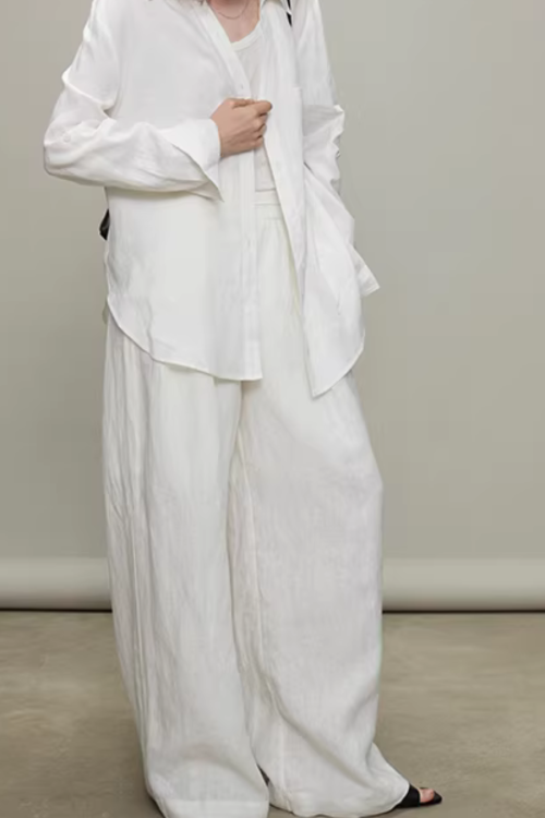 Linen Long-Sleeve Shirt / Casual Pants