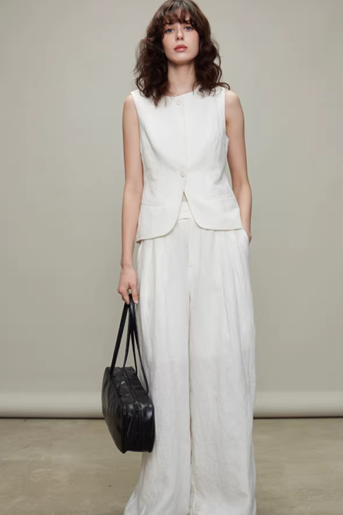 Linen Long-Sleeve Shirt / Casual Pants