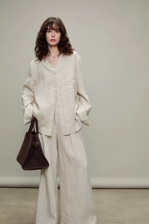 Linen Long-Sleeve Shirt / Casual Pants