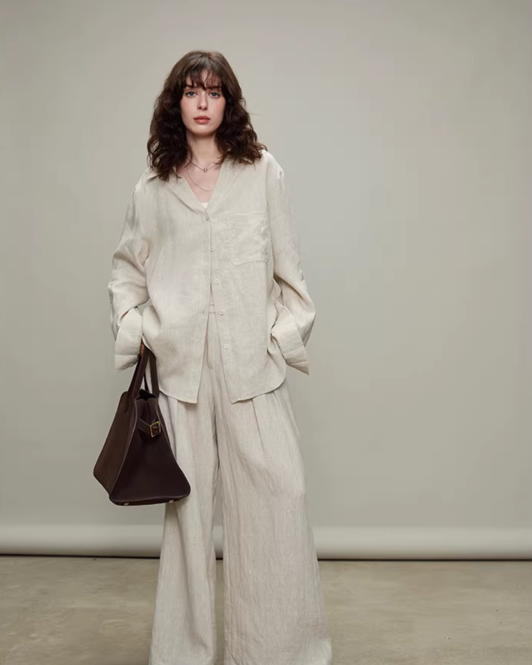 Linen Long-Sleeve Shirt / Casual Pants Linen Long-Sleeve Shirt / Casual Pants