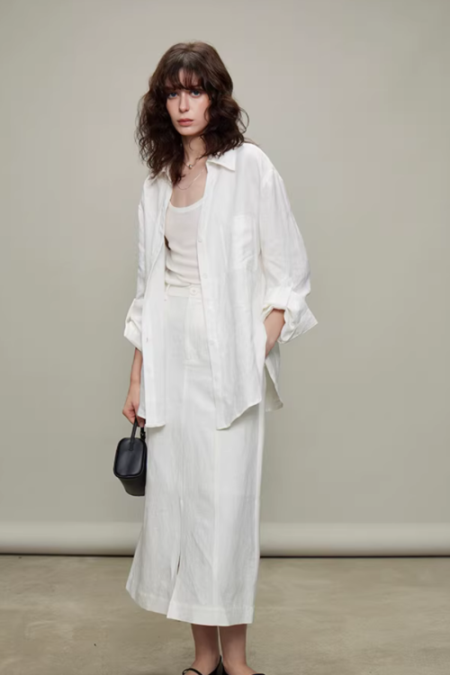 Linen Long-Sleeve Shirt / Casual Pants