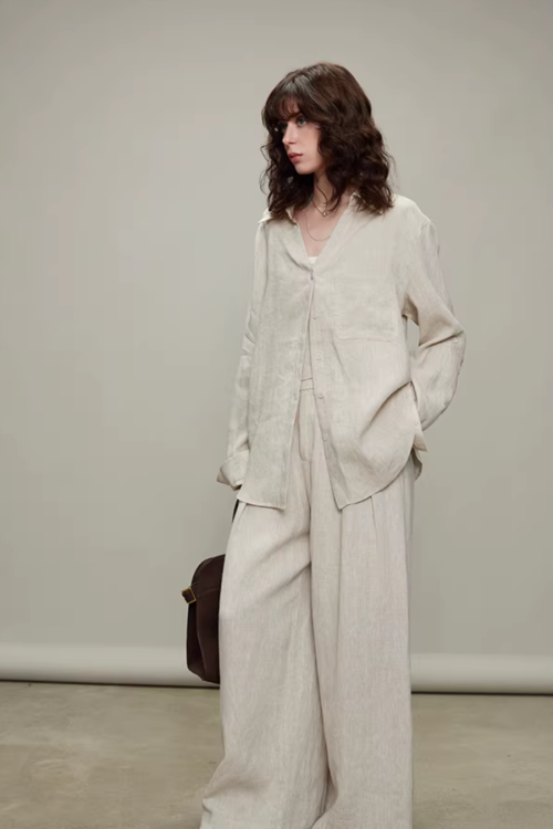 Linen Long-Sleeve Shirt / Casual Pants