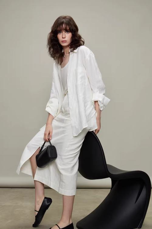 Linen Long-Sleeve Shirt / Casual Pants