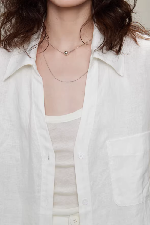 Linen Long-Sleeve Shirt / Casual Pants