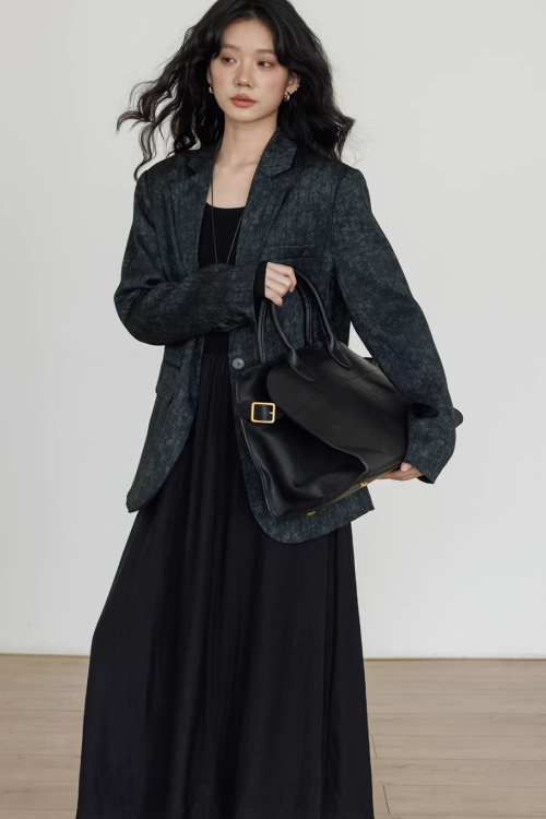 Linen Oversized Casual Jacket / Wide Pants