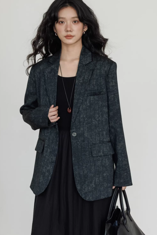 Linen Oversized Casual Jacket / Wide Pants