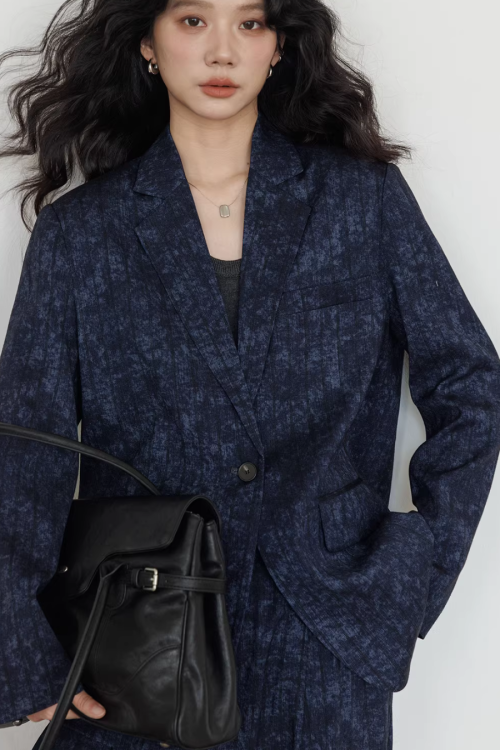 Linen Oversized Casual Jacket / Wide Pants