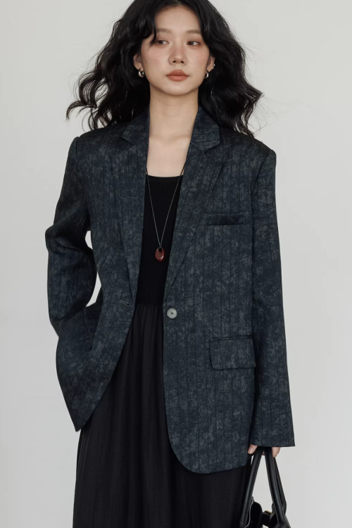 Linen Oversized Casual Jacket / Wide Pants