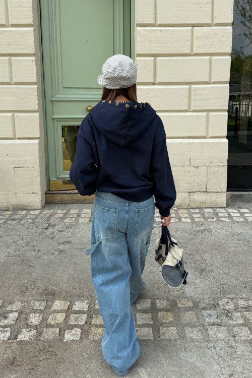 Logo Embroidered Zip-Up Hoodie