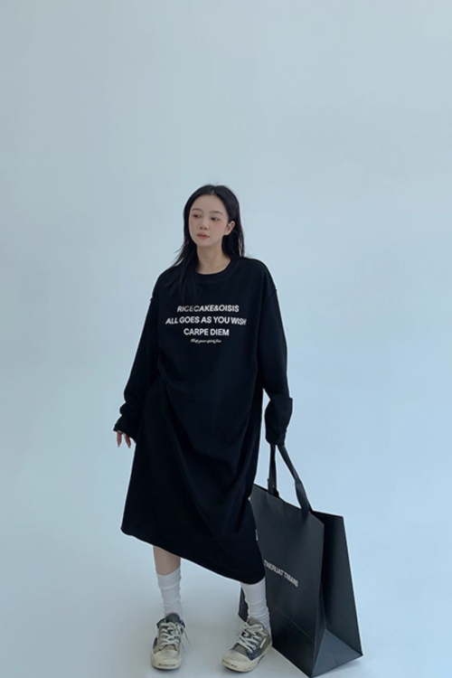Logo Print Oversized Dress
