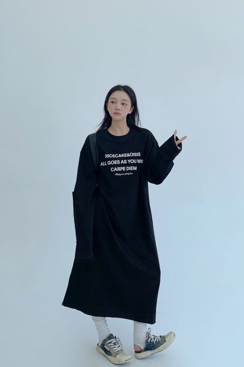 Logo Print Oversized Dress