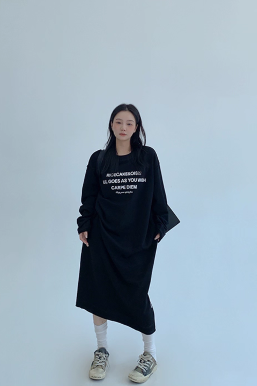 Logo Print Oversized Dress