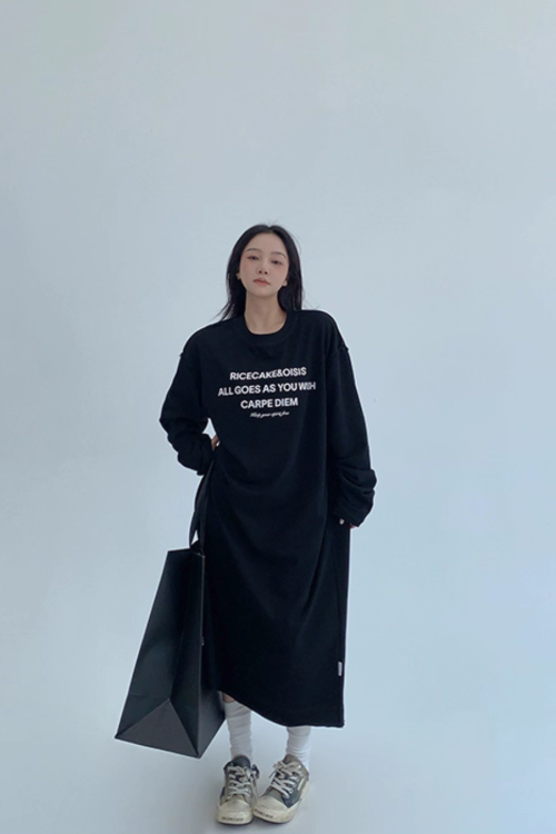 Logo Print Oversized Dress