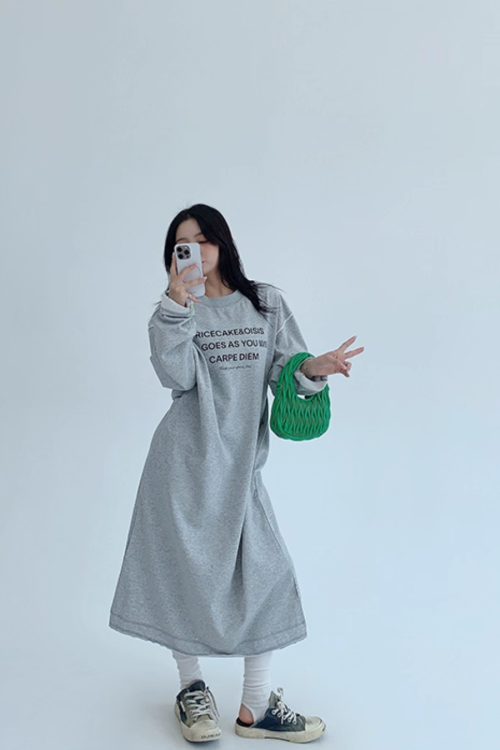 Logo Print Oversized Dress