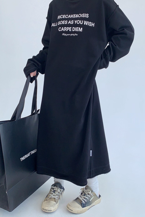 Logo Print Oversized Dress