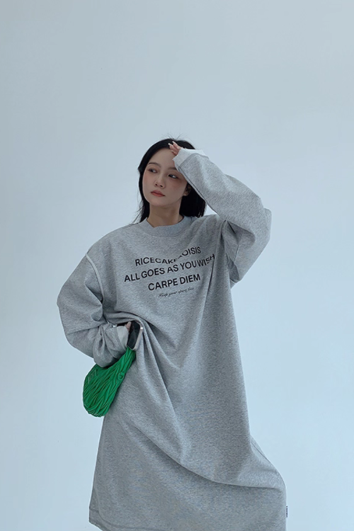 Logo Print Oversized Dress