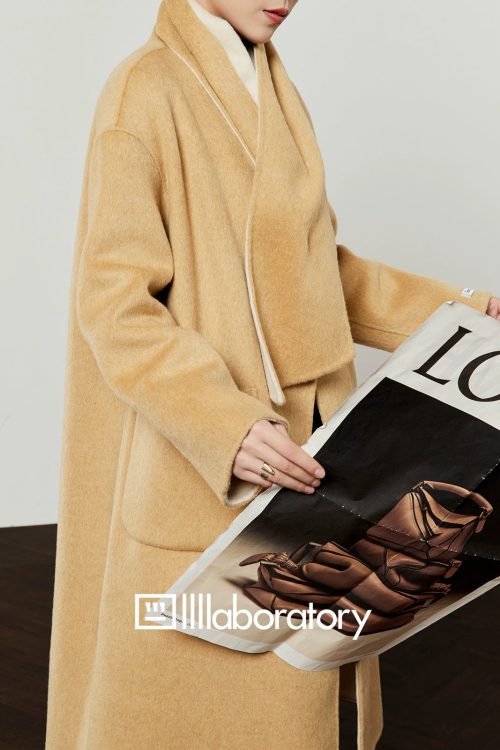 Long Coat With Scarf / Mini Skirt