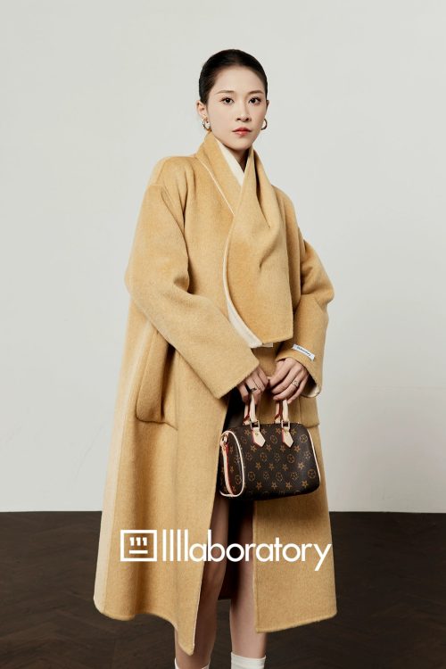 Long Coat With Scarf / Mini Skirt