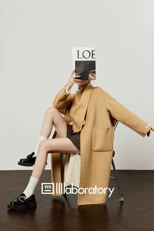 Long Coat With Scarf / Mini Skirt