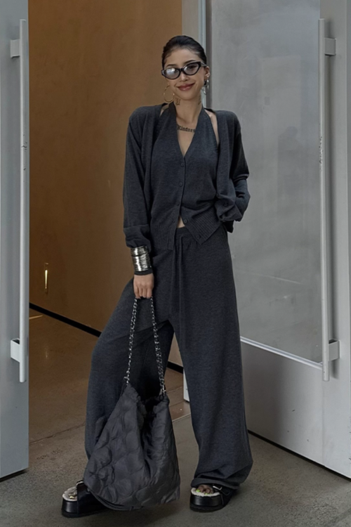 Long Sleeve Top / Short Pants / Halter Neck Top