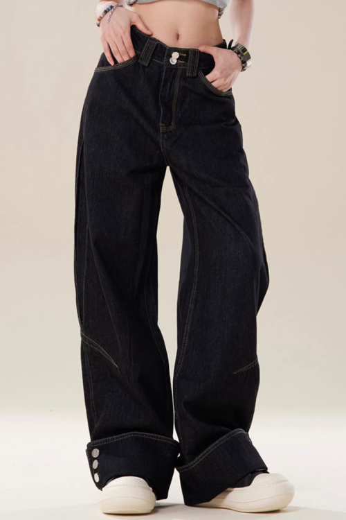 Loose Straight High-Waist Jeans