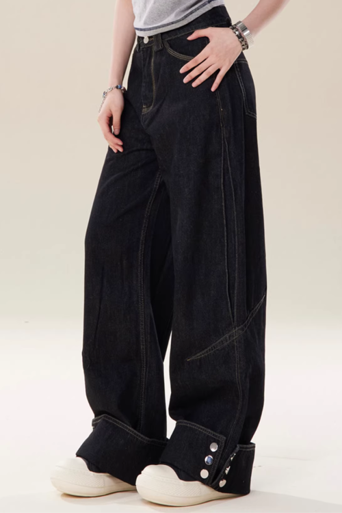 Loose Straight High-Waist Jeans