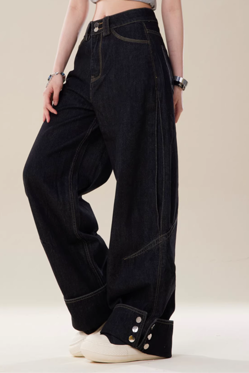 Loose Straight High-Waist Jeans