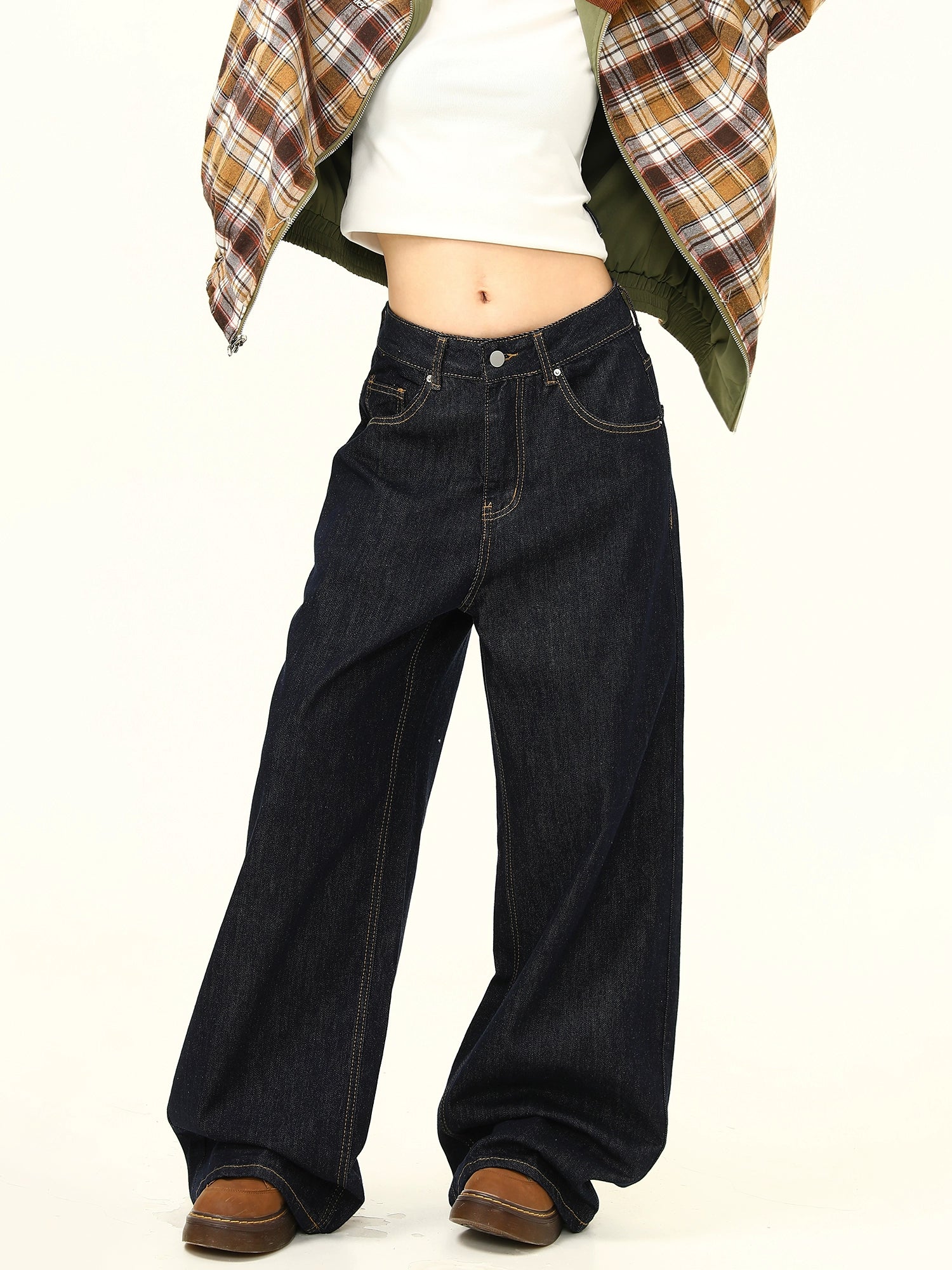 Loose Wide Curve Denim Pants Loose Wide Curve Denim Pants