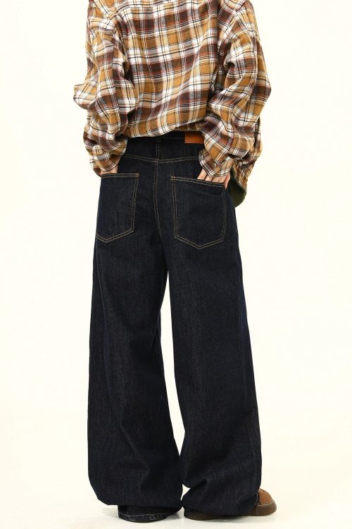 Loose Wide Curve Denim Pants