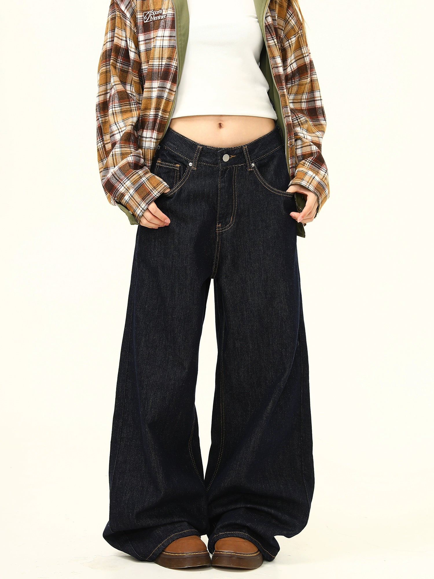 Loose Wide Curve Denim Pants Loose Wide Curve Denim Pants