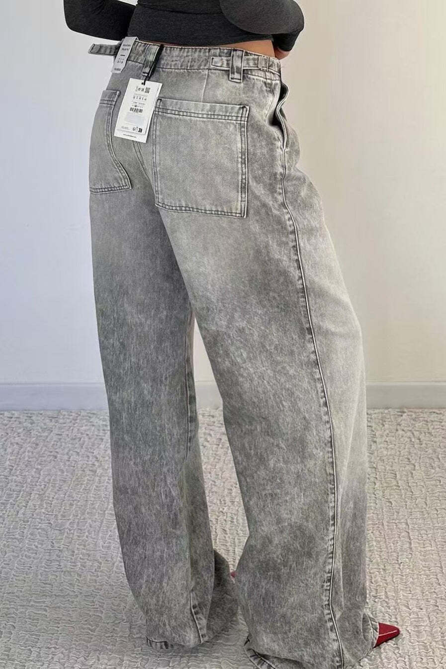 Low Rise Distressed Wide Leg Jeans Low Rise Distressed Wide Leg Jeans