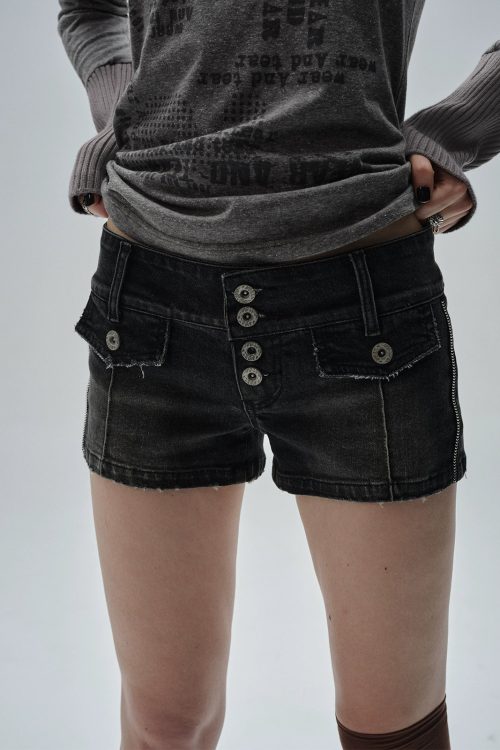 Low Rise Washed Shorts Pants