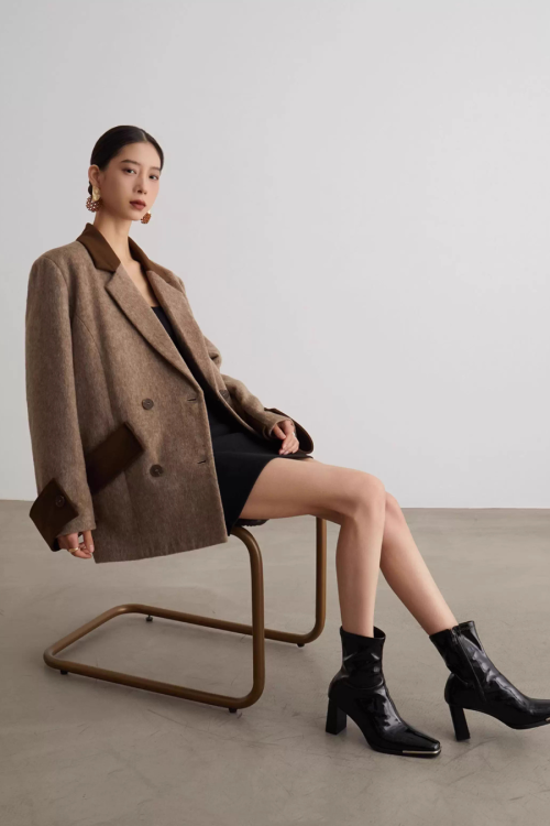 Luxury Suede Jacket / Tight Mini Dress