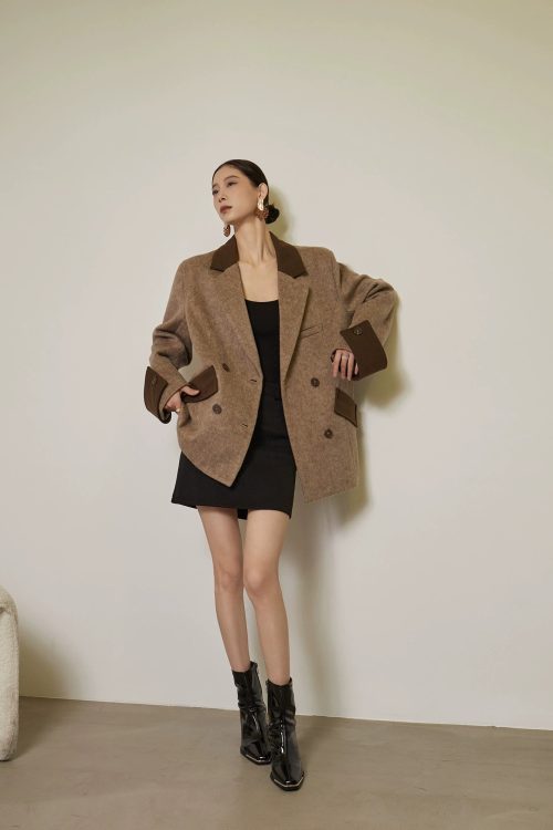 Luxury Suede Jacket / Tight Mini Dress