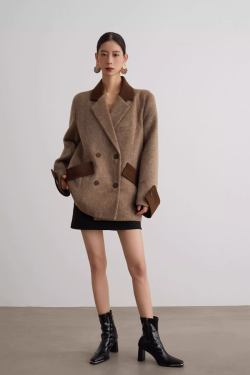 Luxury Suede Jacket / Tight Mini Dress