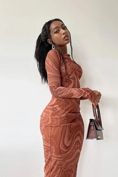 Marble Swirl Maxi Dress