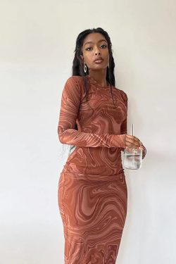 Marble Swirl Maxi Dress