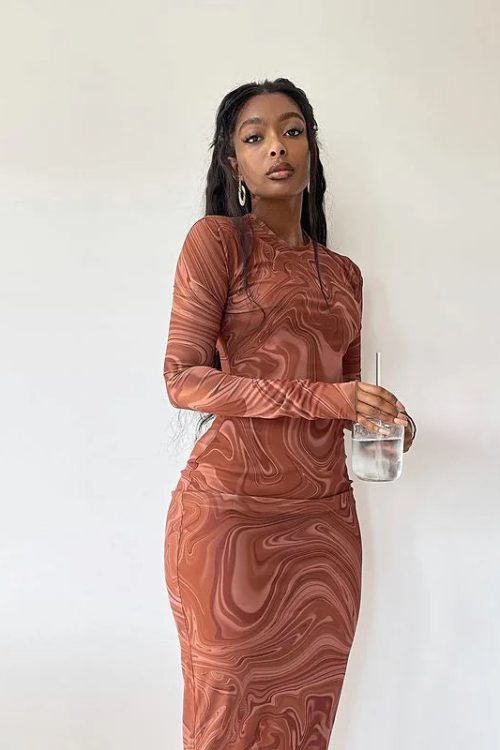 Marble Swirl Maxi Dress