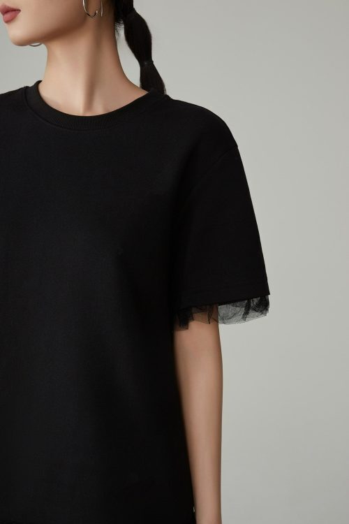 Mesh Short-Sleeve T-Shirt Dress