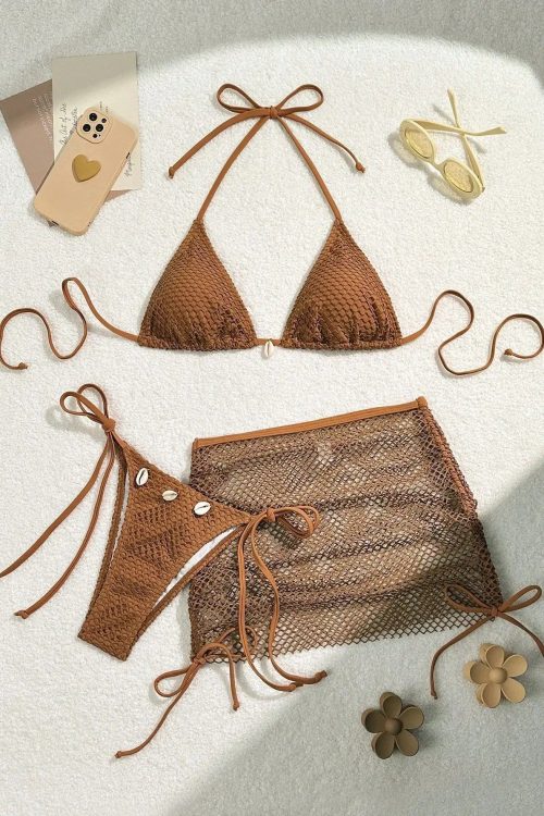 Mesh Skirt Bikini Set