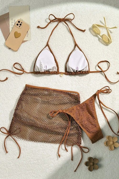 Mesh Skirt Bikini Set