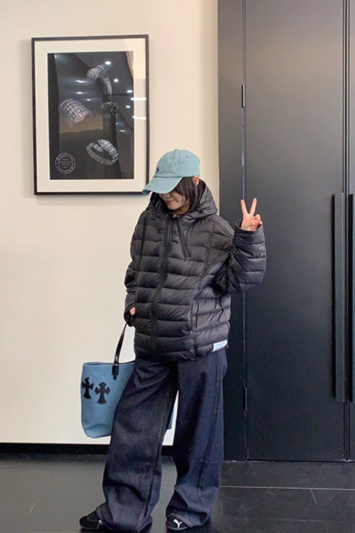 Mid-Length Down Hood Jacket