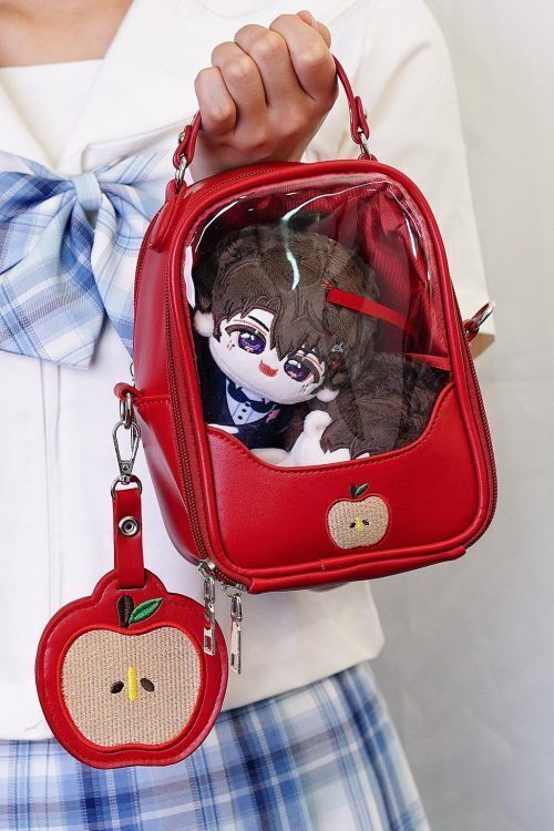 Mini Apple Ita Crossbody Bag with Clear Window for Pin Display
