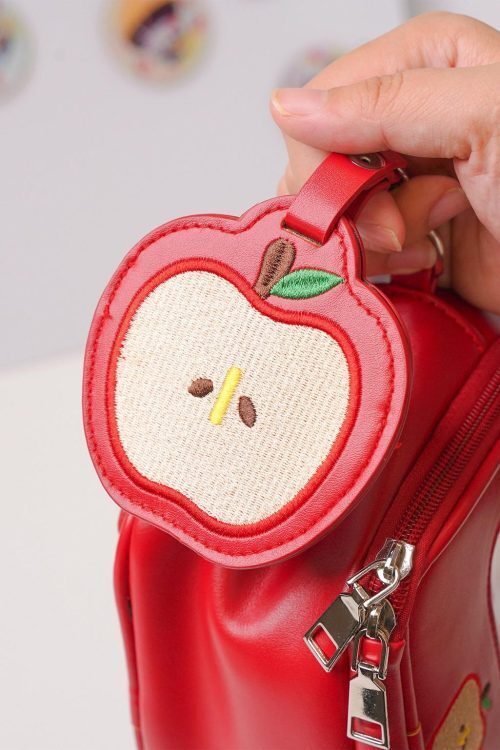 Mini Apple Ita Crossbody Bag with Clear Window for Pin Display