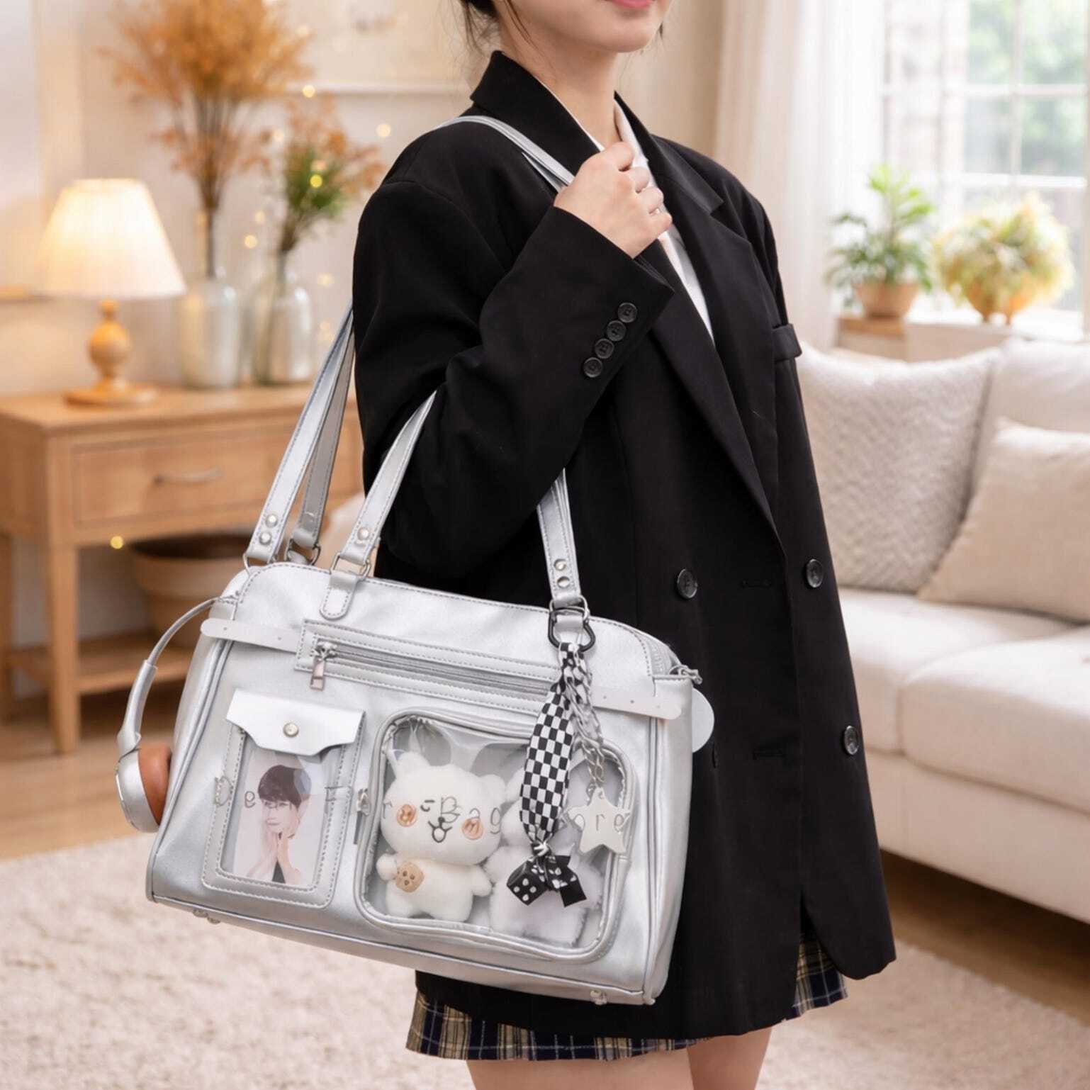 Mini Black Convertible Ita Bag for Pin Display Mini Black Convertible Ita Bag for Pin Display