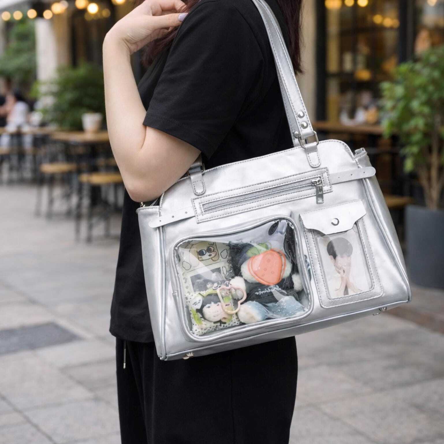 Mini Black Convertible Ita Bag for Pin Display Mini Black Convertible Ita Bag for Pin Display