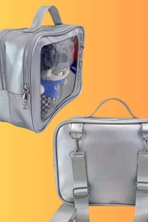 Mini Black Convertible Ita Bag for Plushies and Pins