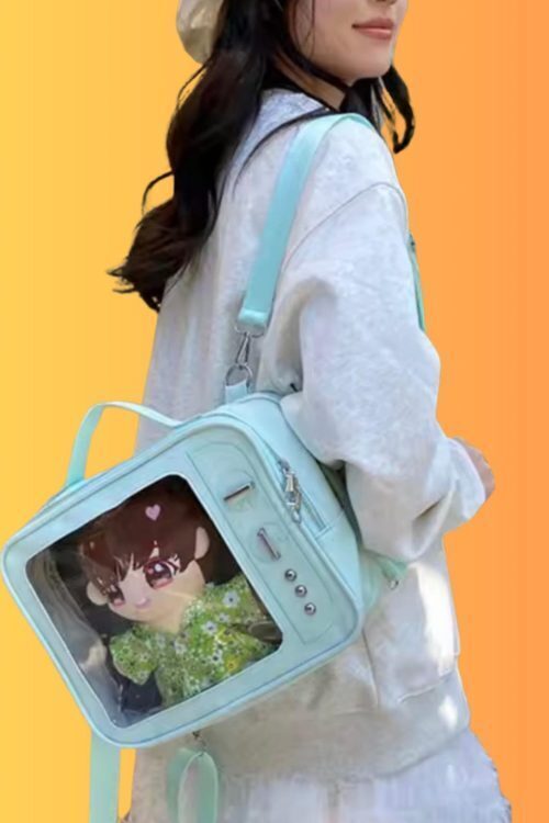 Mini Black Convertible Ita Bag for Plushies and Pins