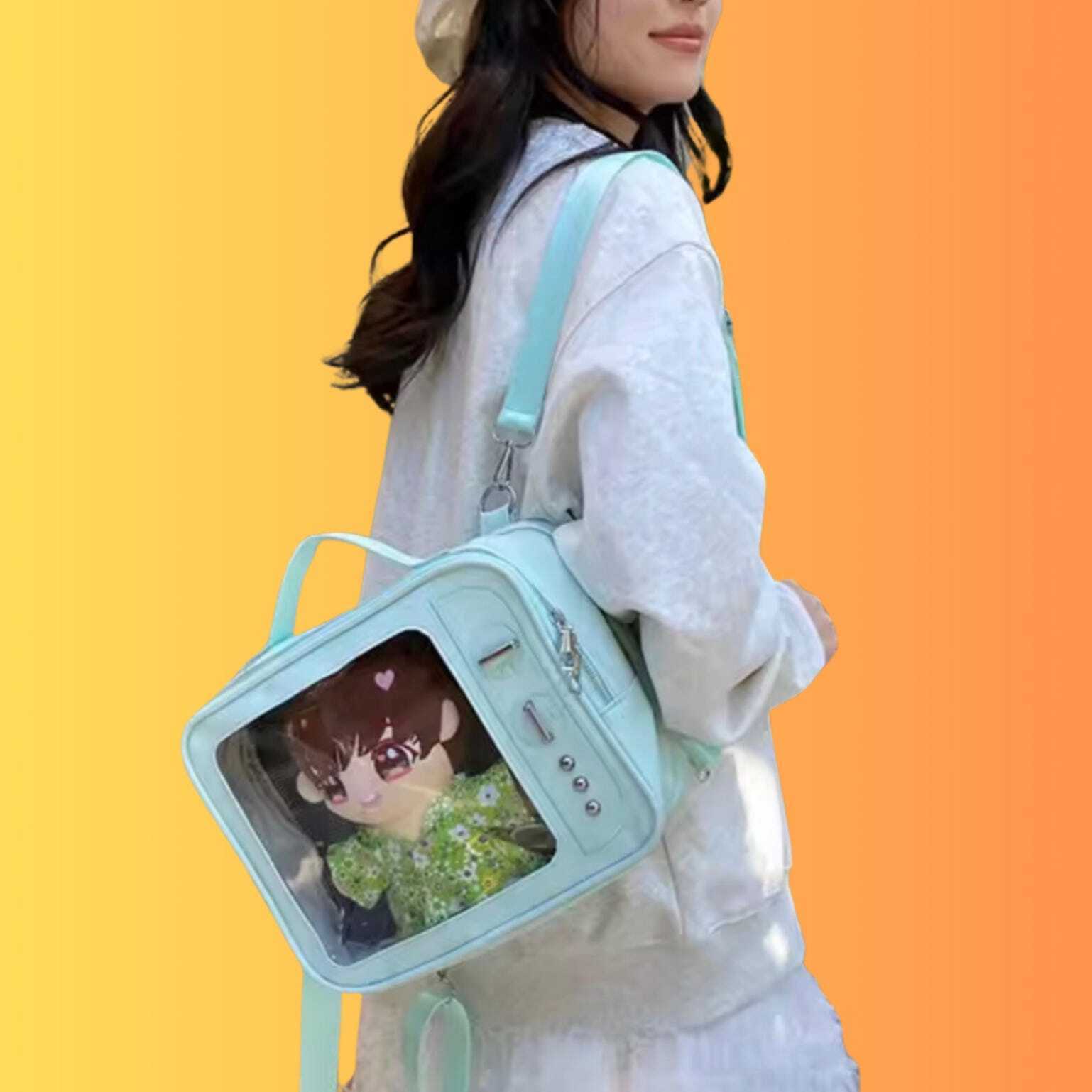 Mini Black Convertible Ita Bag for Plushies and Pins Mini Black Convertible Ita Bag for Plushies and Pins