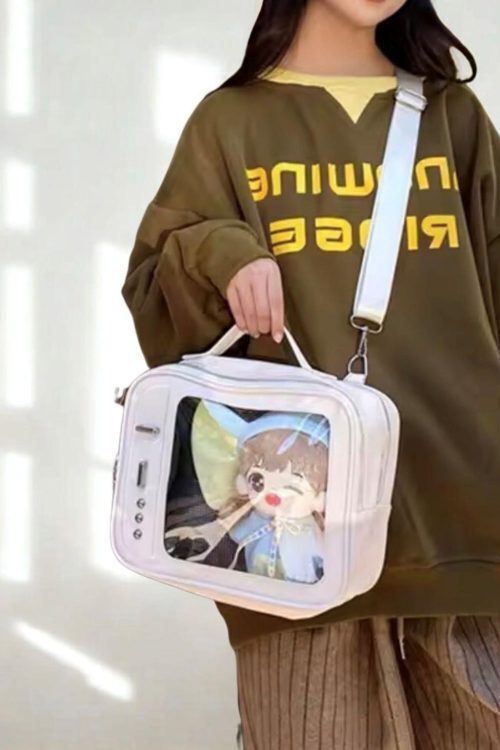 Mini Black Convertible Ita Bag for Plushies and Pins